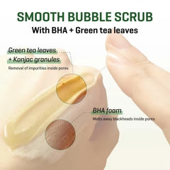 SOME BY MI Bye Bye Blackhead 30 Days Miracle Green Tea Tox Bubble Cleanser – 4.23oz, 120g – Korean Face Wash & Bubble Face Mask – Daily Blackhead-Removing Pore Minimizer for Face – Korean Skin Care